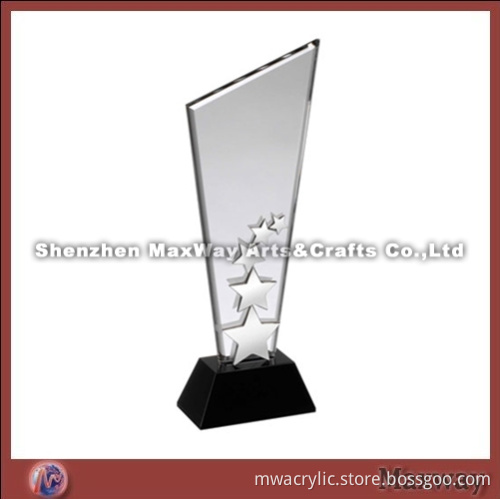 Clear Cheap High Grade Acrylic Award Gift Trophy with Black Base